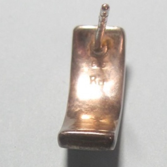 Vintage Sterling Designer Abalone Inset earrings - Picture 3 of 4